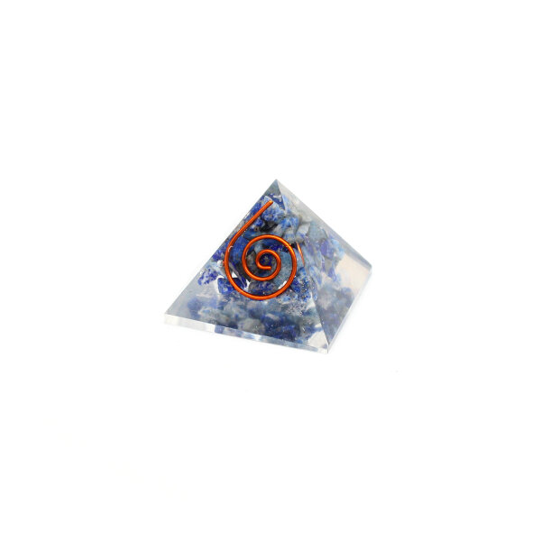 Pyramide Lapis Lazuli Orgonit 3 x 3 cm mit Kupferspirale