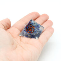 Pyramide Lapis Lazuli Orgonit 3 x 3 cm mit Kupferspirale