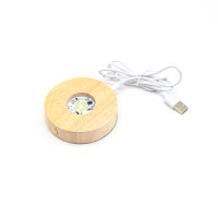 Holzsockel mit LED Lampe weiß
