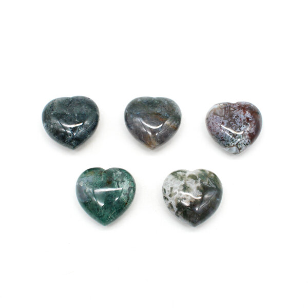 Herz Moosachat 30 mm x 30 mm