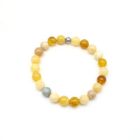 Armband Honigopal Kugeln 8 mm mit...