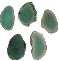 Green Dyed Agate Slices, Size 00, Pack of 10